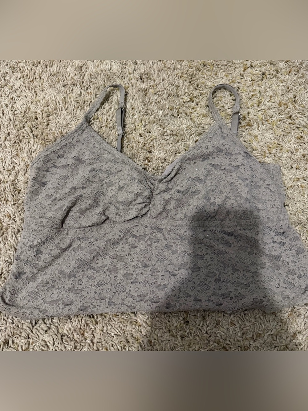 aerie Lace Bralette Cami in olive green